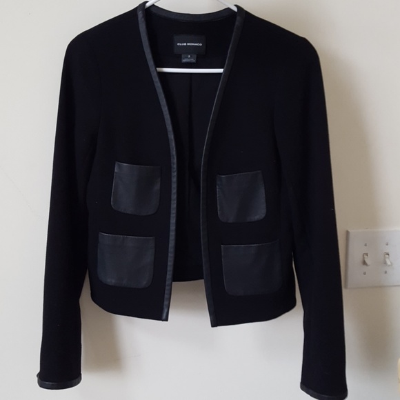 Club Monaco Jackets & Blazers - Club Monaco Leather Trim Jacket, Sz 2
